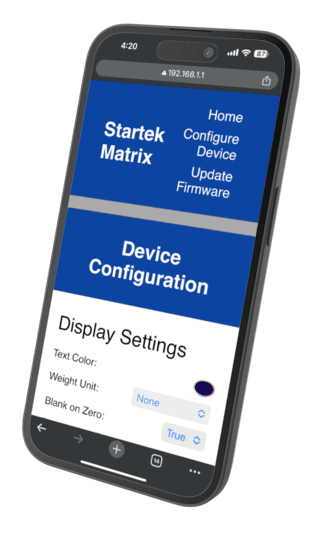 STM42 Customisation Menu Top