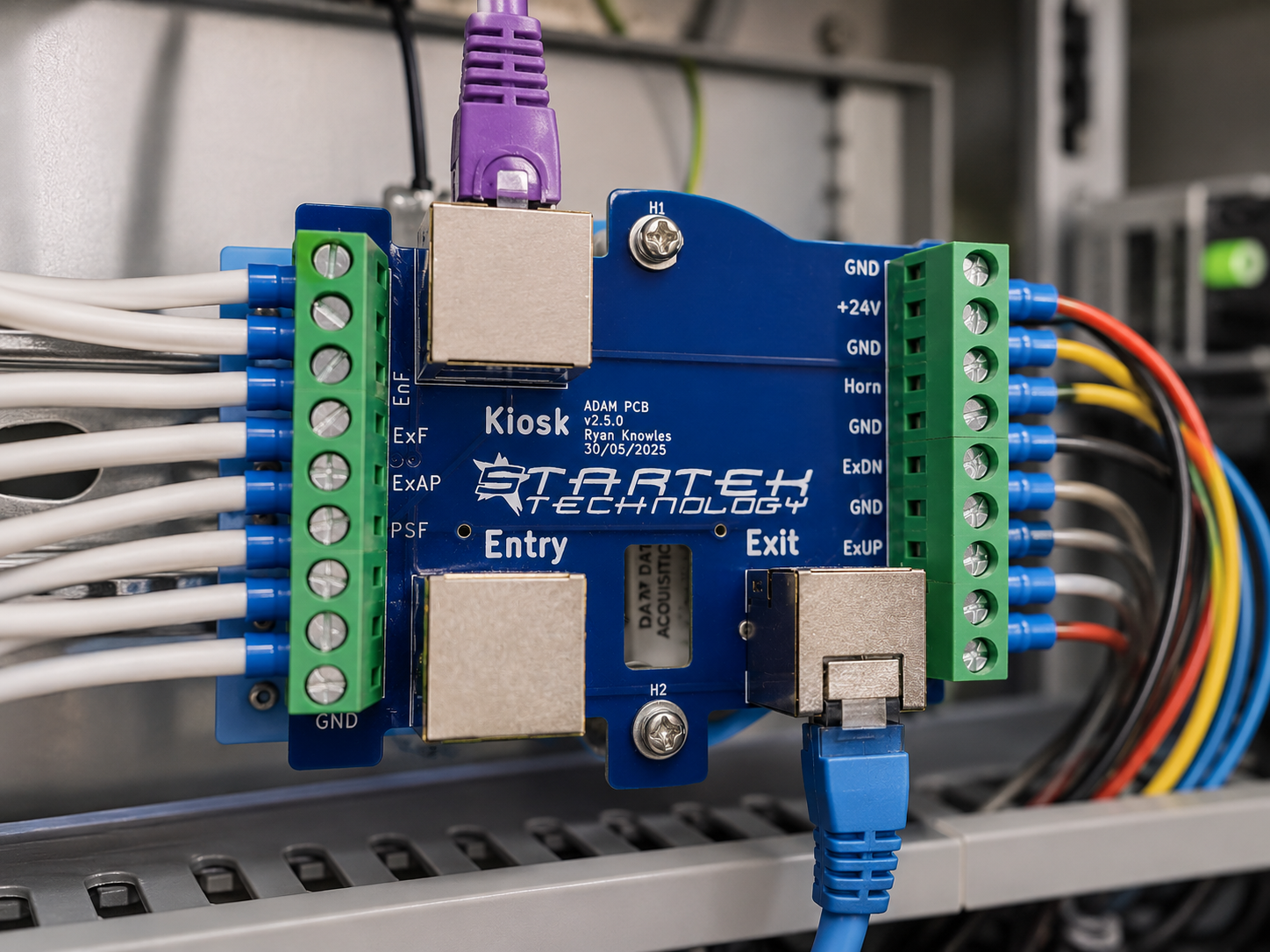 Startek kiosk integration controller with field wiring and network connections